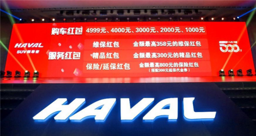 5億紅包感恩回饋 購哈弗F7最高可得4999元紅包