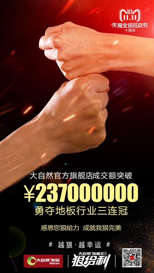 從數(shù)據(jù)到服務 大自然家居完勝雙11營銷考驗“狠完美”！