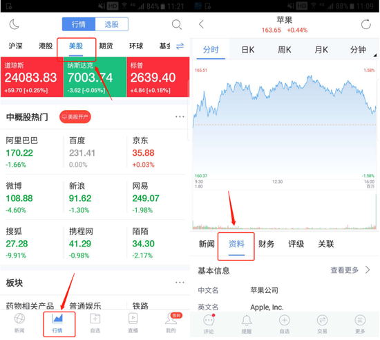 新浪財經APP升級至4.2.8 行情頁面深度優化